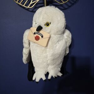 White Plush Owl Stuffed Animal with Hogwarts Letter